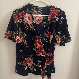 Rags to Wishes Flowered Tie blouse